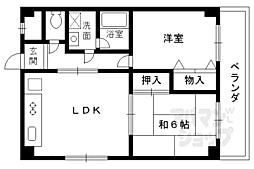 グランメゾン 5階2LDKの間取り