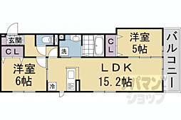 D-ROOM西院小米 2LDKの間取図画像