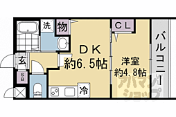 ベラジオ　ワールドアイ　京都円町 2階1DKの間取り