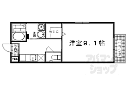 阪急京都本線 桂駅 徒歩12分の賃貸アパート 2階1Kの間取り