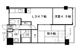 JR東海道・山陽本線 桂川駅 徒歩9分の賃貸マンション 2階2DKの間取り