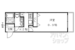 グランドーリアＳＡＩＩＮ高辻 2階1Kの間取り