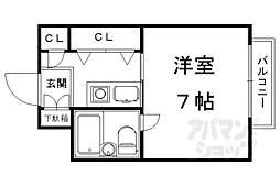 ハーモニーコーポヤマネ 1Kの間取図画像