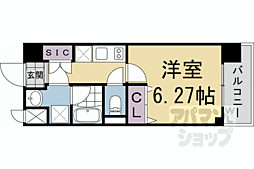 LW京都桜邸 1Kの間取図画像