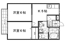 クレスト太秦 2Kの間取図画像