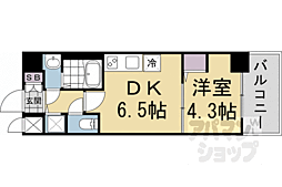 CREST TAPP 京都太秦天神川 dex I 1DKの間取図画像