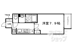 フォレスト西大路五条 1Kの間取図画像