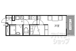 レオパレスコーポ西新道バザール 1Kの間取図画像