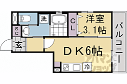 Live Flat京都西院 1DKの間取図画像