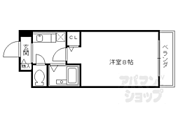 ウエストヴィラオイケ 1Kの間取図画像