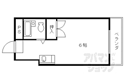 サンプロスパビル 1Kの間取図画像
