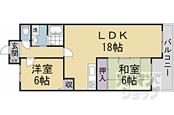 ボンエルフ嵯峨 2LDKの間取図画像