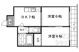 エスポワール峯 2DKの間取図画像