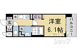 ASVER京都四条西院 1Kの間取図画像