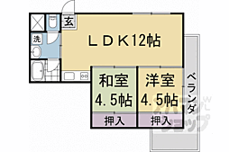 北澤ビル 2LDKの間取図画像