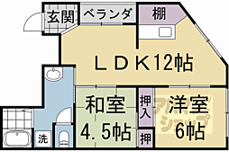 北澤ビル 2LDKの間取図画像
