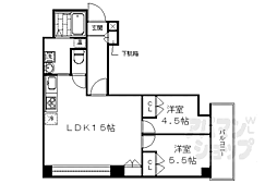 グランコルベール西院 2LDKの間取図画像