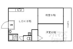 メゾン美山 2DKの間取図画像