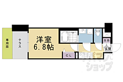 ザガーネットミレニアム京都九条烏丸 1Kの間取図画像