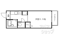 プリムヴェール 1Kの間取図画像