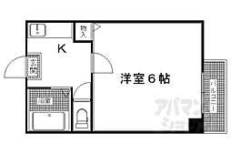 エリーフラッツ 1Kの間取図画像
