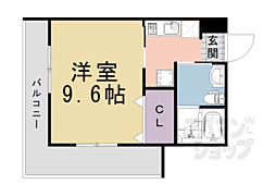 クレアラ・クーオ 1Kの間取図画像