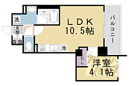 ベラジオ京都西院ウエストシティ3 1LDKの間取図画像