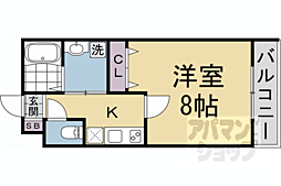 グランディール円町 1Kの間取図画像