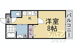 グランディール円町 1Kの間取図画像