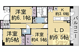 グラン・コート西京極2 3LDKの間取図画像
