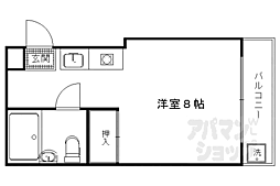 花園マンション 1Kの間取図画像
