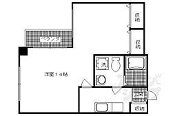 デ・アッシュ西京極 1Kの間取図画像