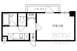 大晋メゾネ四条大宮 1Kの間取図画像