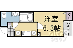 GRANDECOURTSaiinSanzou 1Kの間取図画像