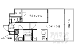 プレサンス京都西院 1LDKの間取図画像
