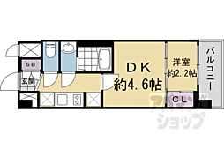 エンゼルプラザ京都太秦 1DKの間取図画像