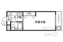 リバティーベルカノウ 1Kの間取図画像