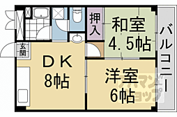 サンシャインコーポ新宮 2DKの間取図画像
