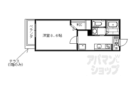 プレールM2 1Kの間取図画像