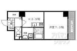 ヴァンヴェルデ西京極 1Kの間取図画像