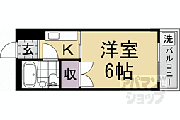 ピエスあさのB棟 1Kの間取図画像