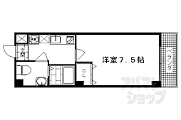 フラッティ円町北 1Kの間取図画像