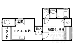 ツインハイツ乾 1DKの間取図画像