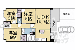 ファインフラッツ京都西院ザ・レジデンス 3LDKの間取図画像