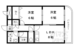 シャトル新御池 2LDKの間取図画像