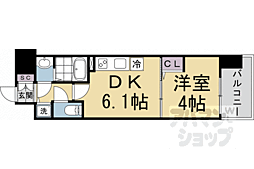 アスヴェル京都太秦 1DKの間取図画像