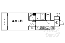 アクアプレイス京都西院 1Kの間取図画像