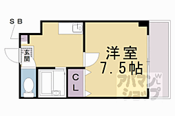 エクシブ西村 1Kの間取図画像