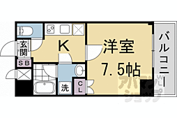 べラジオ雅び京都西京極 1Kの間取図画像