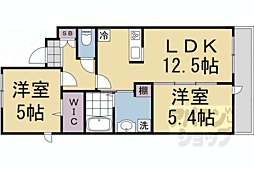 attrice円町(アトリーチェ円町) 2LDKの間取図画像